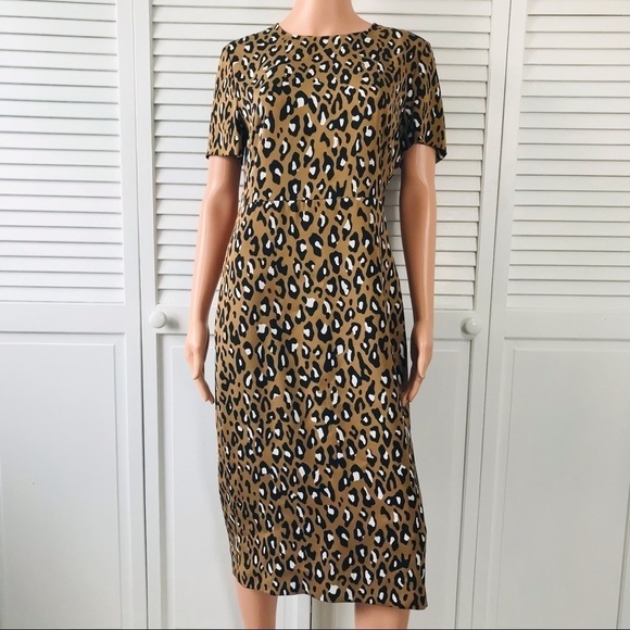 DIANE VON FURSTENBERG Leopard Print Shift Dress Size 8 - Picture 1 of 9